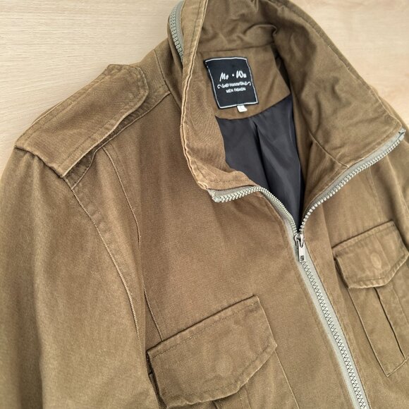 Mr. Wu Homme Men's Military-Inspired Olive Green Field Jacket Size L *Runs small - Picture 16 of 16